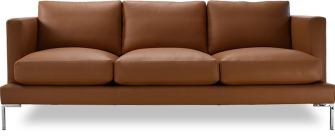 London sofa in saddle leather