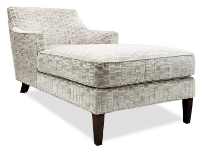 Clara 2 arm chaise in Cask-Dove velvet